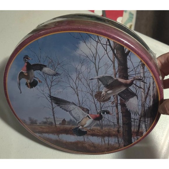 Vtg Dave Maass Duck 9.75" Round Tin Lake City Minnesota Wild Wings Artwork Rare - Picture 16 of 16